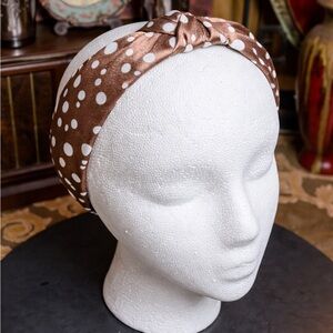 Brown Polka Dot Headband
